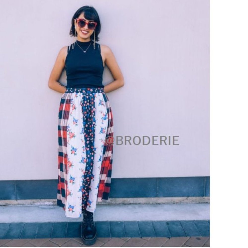 Anthropologie Let Me Be Contrast Maxi Skirt new nwt XL - Picture 2 of 7